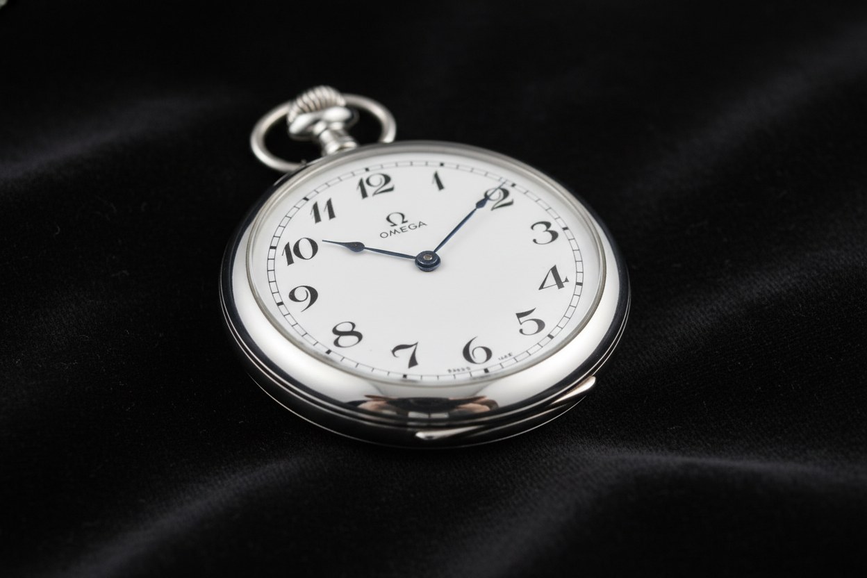 1940 Omega cep saati — restorasyon sonrası, kadran onarılmış